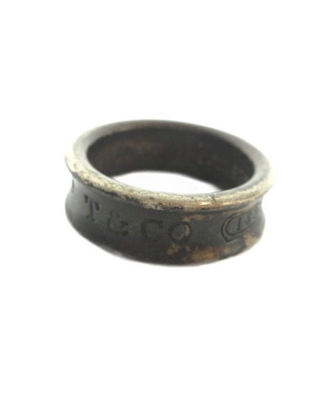 Tiffany & Co 1837 Ring Log Silver Color Black
